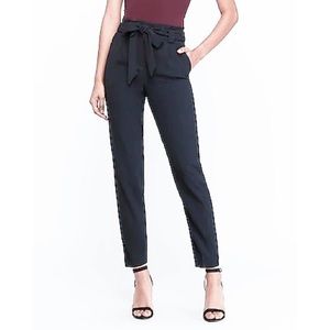Armani Exchange Black Paperbag Waist Pants Belted High Rise, Size 4 New w/Tag